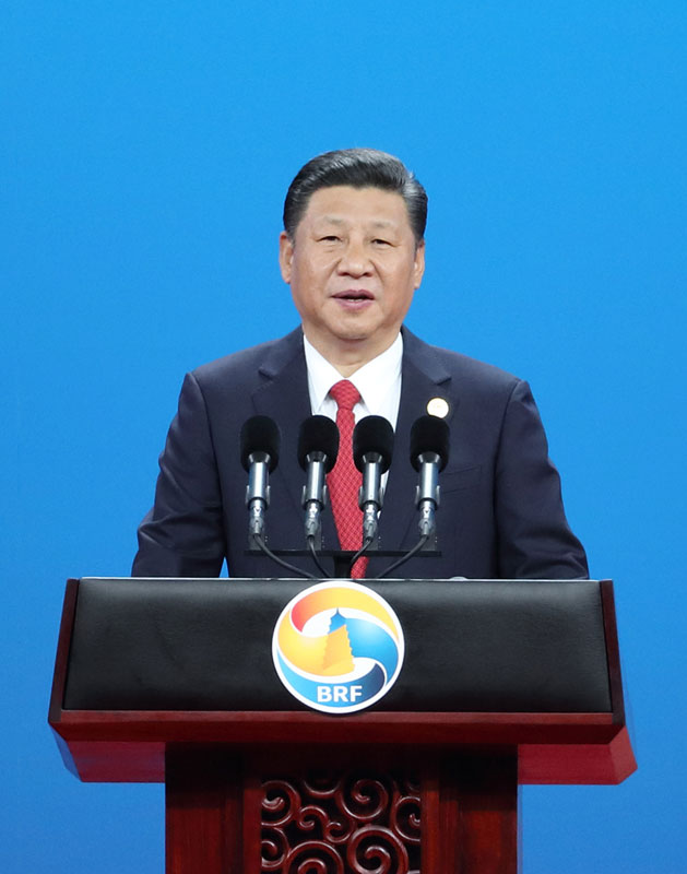 习近平在一带一路国际合作高峰论坛开幕式上发表携手推进一带一路建设主旨演讲
